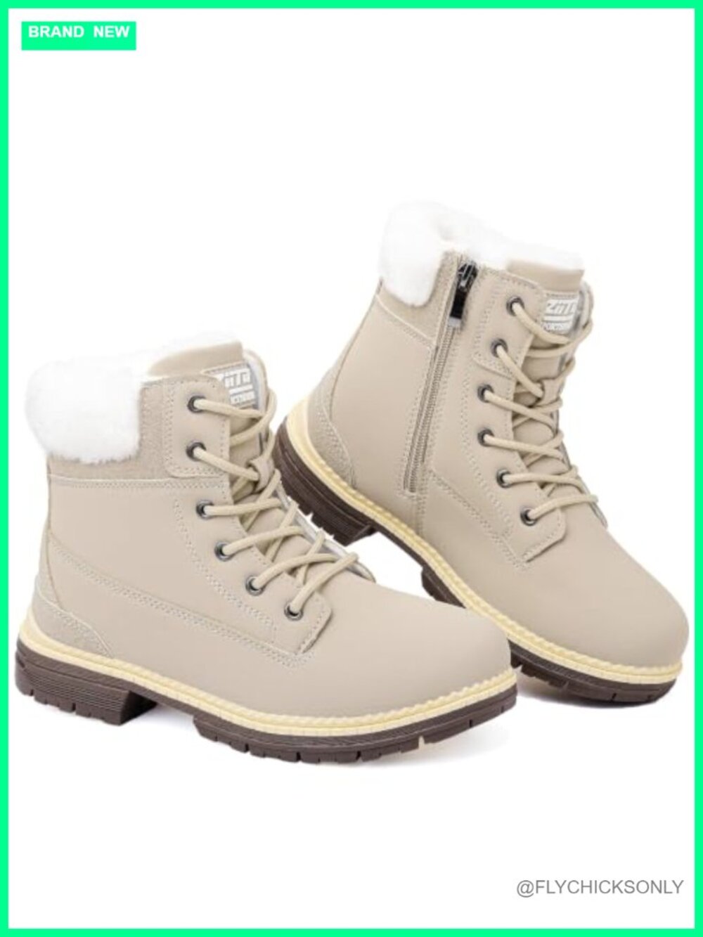 Womens Winter Snow Boots Faux Fur Lined Lace Up Side Zip Ankle Boots